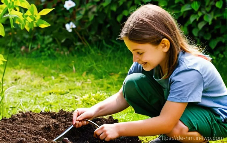 친환경적인 음식물 쓰레기 처리 방법 - **Prompt: The Satisfying Cycle of Garden Composting in a German Home**
"A cozy and well-tended G...